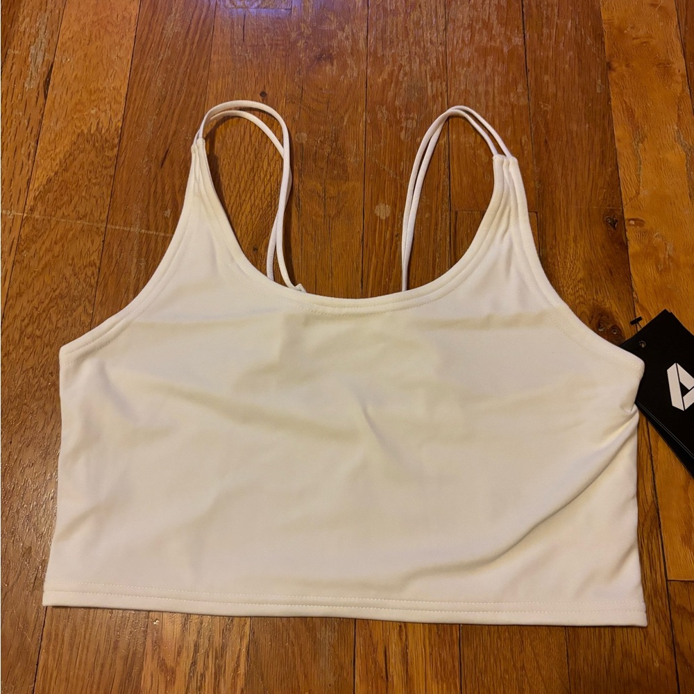 Fourlaps Poise Longline Sports Bra White Women's Size Small Athletic Wear NWT